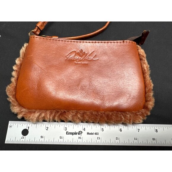 Patricia Nash Leather & Fur Trim Wristlet Zip Pouch - Picture 2 of 11